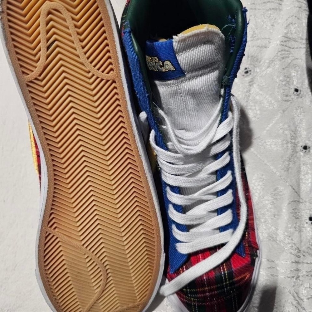 Nike Blazer Mid 77 Coming to America Red Plaid CW3044-600 Mens Size 9 - Picture 4 of 8